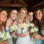 Bride with her bridesmaids