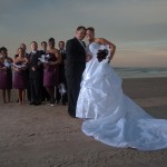 Bride, Groom and bridal party on Daytona Beach