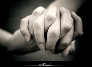 Intertwined hands